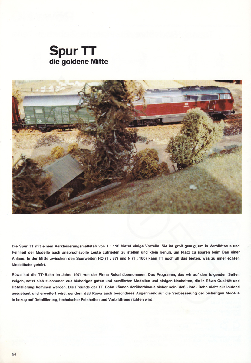Röwa Modellbahnkatalog 1972/1973 Seite 54