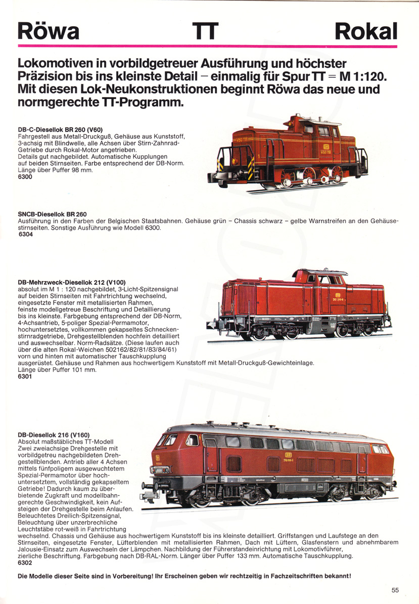 Röwa Modellbahnkatalog 1972/1973 Seite 55