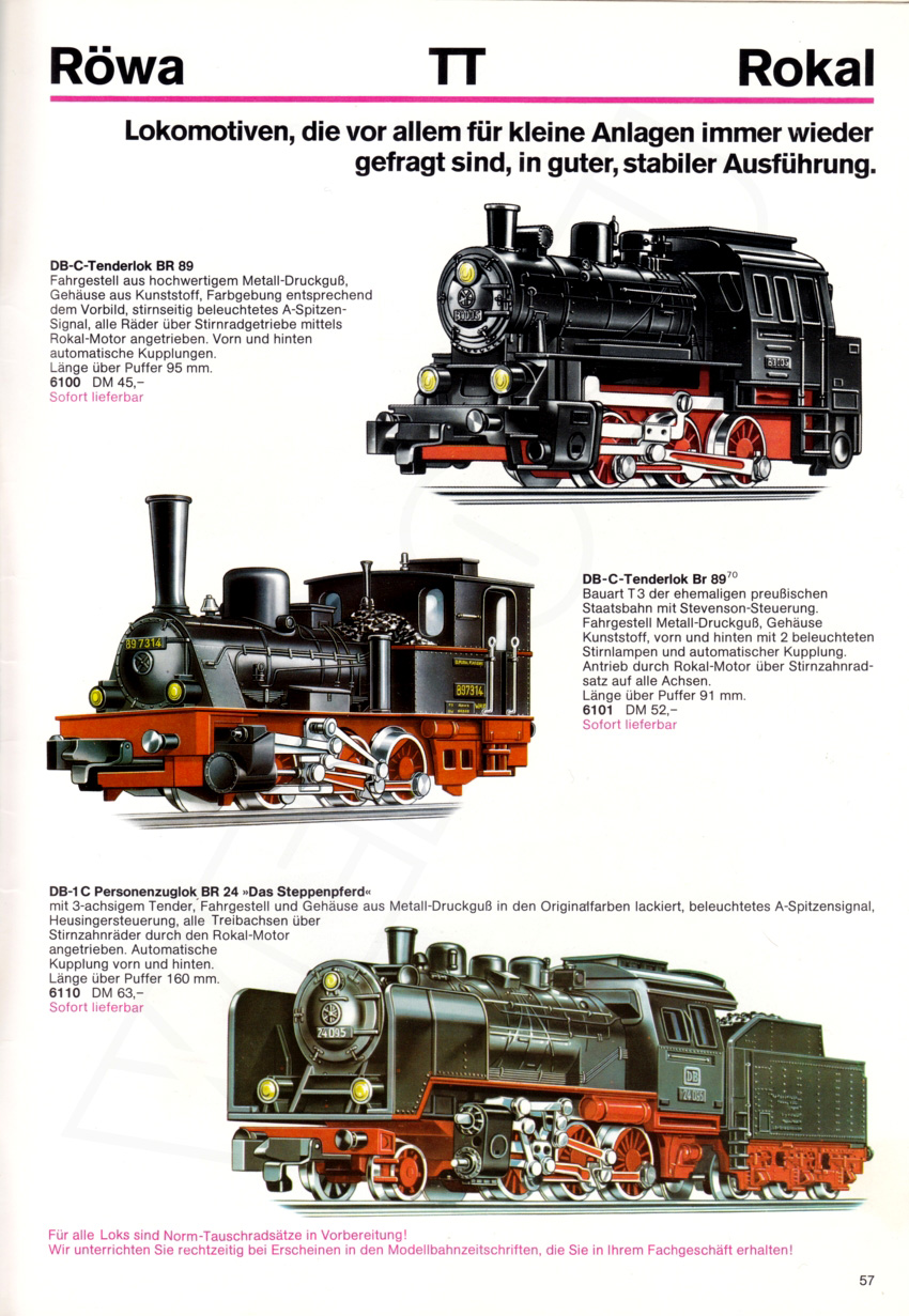 Röwa Modellbahnkatalog 1972/1973 Seite 57