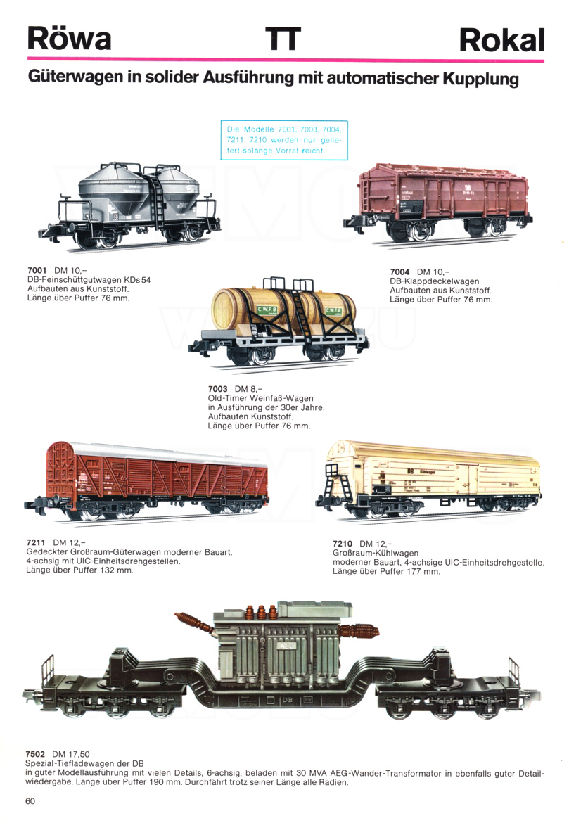 Röwa Modellbahnkatalog 1972/1973 Seite 60
